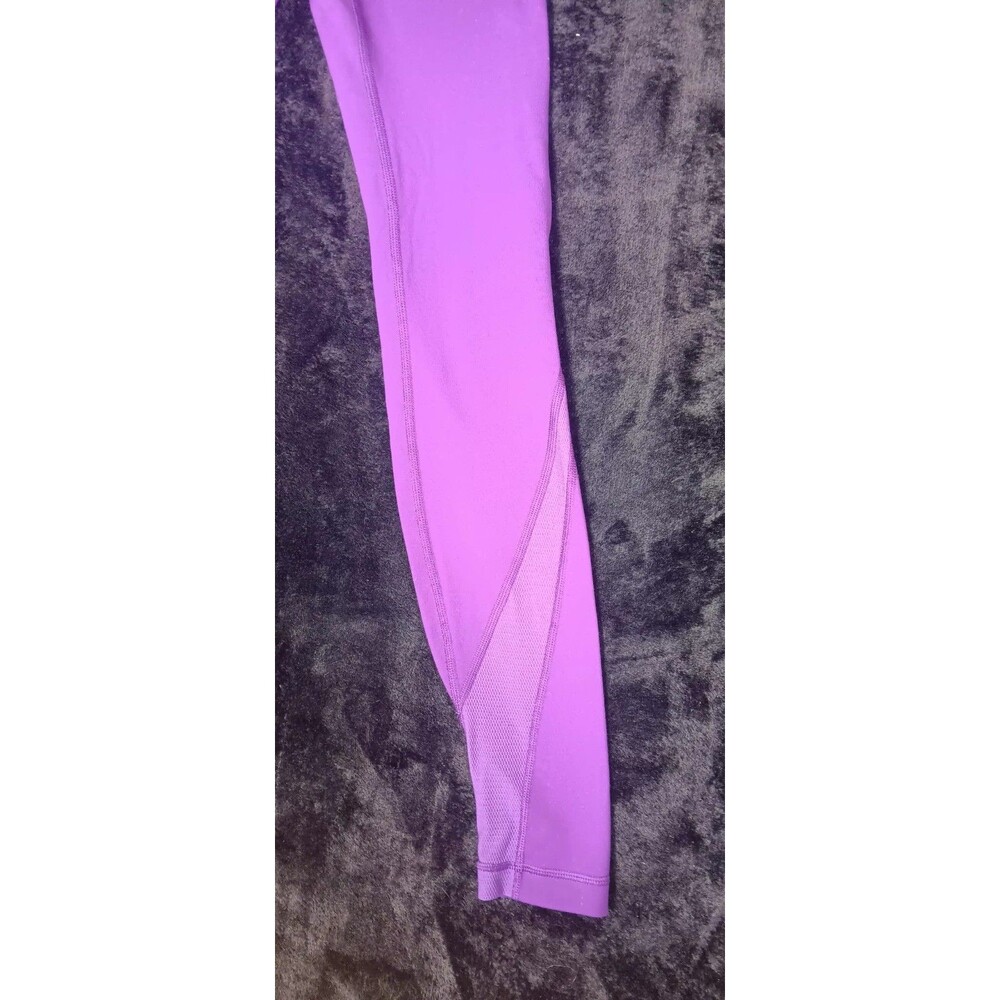 Lululemon High Rise Crossover Waist Mesh Panel Tights S Purple Yoga Athletic Gym - Picture 5 of 10